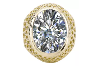 Ring Vintage Stil Zirkon 14 Karat Gelbgold vrc089y